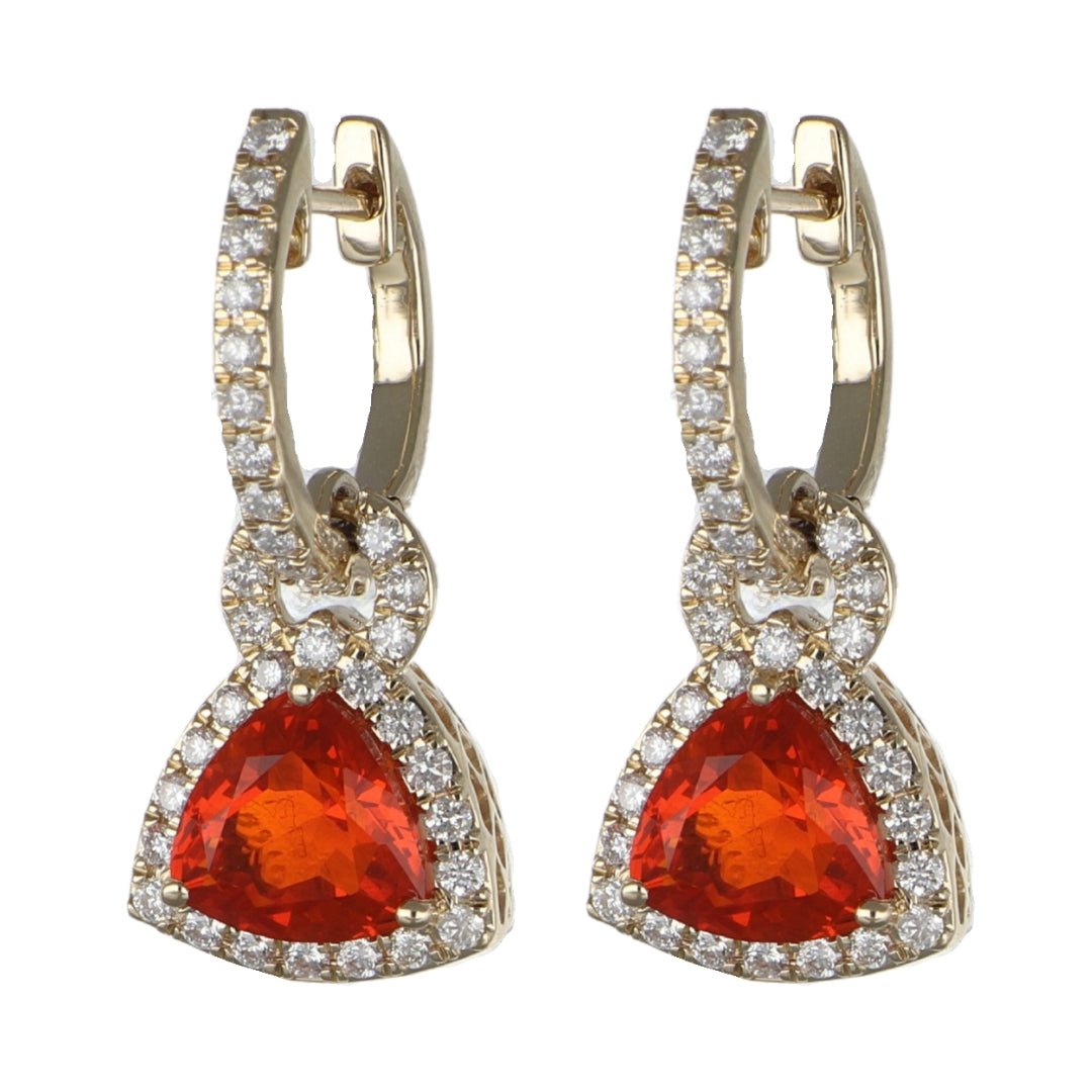 Fire Opal Earrings (Fire Opal 1.79 cts. White Diamond 0.64 cts.) Not Net