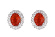Fire Opal Ladies Earrings (Fire Opal 1.96 cts. White Diamond 0.41 cts.) Not Net