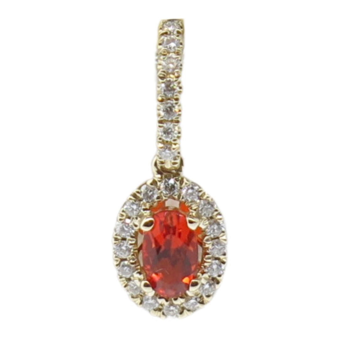 Fire Opal Pendant (Fire Opal 0.16 cts. Cut White Diamond 0.12 cts.) Not Net
