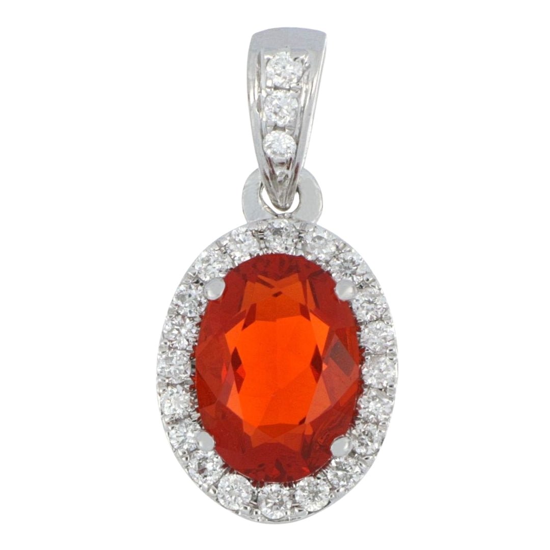 Fire Opal Pendant (Fire Opal 0.52 cts. White Diamond 0.1 cts.) Not Net
