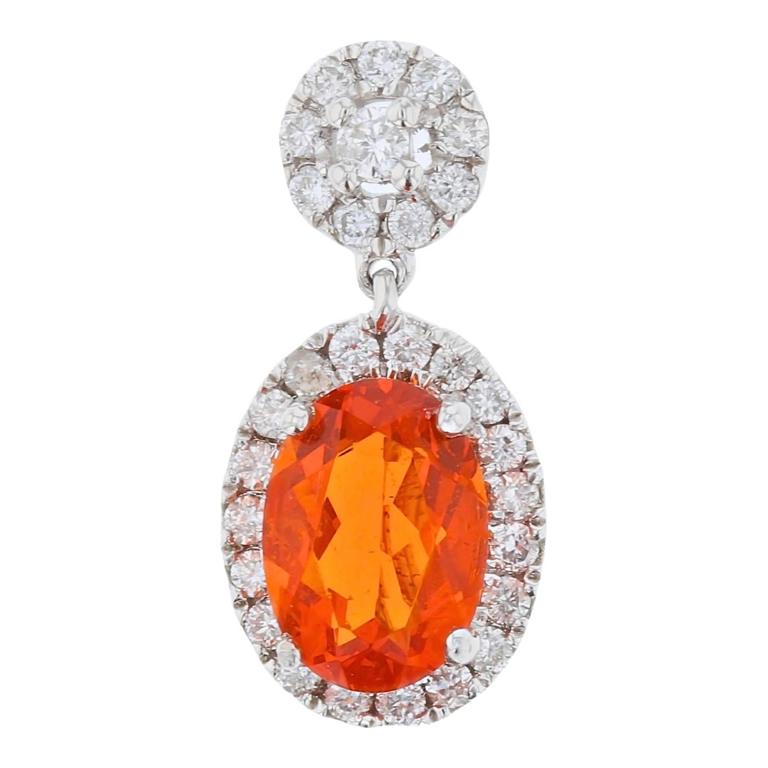 Fire Opal Pendant (Fire Opal 0.52 cts. White Diamond 0.17 cts.) Not Net