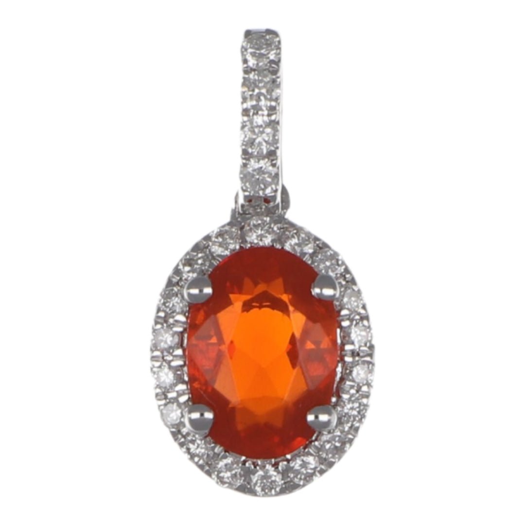 Fire Opal Pendant (Fire Opal 0.62 cts. White Diamond 0.15 cts.) Not Net