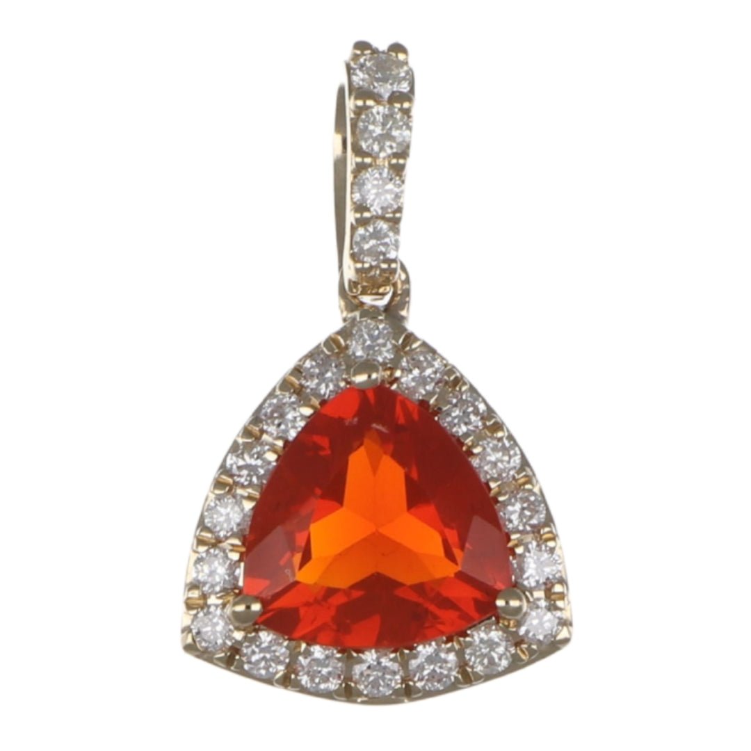 Fire Opal Pendant (Fire Opal 0.78 cts. White Diamond 0.22 cts.) Not Net