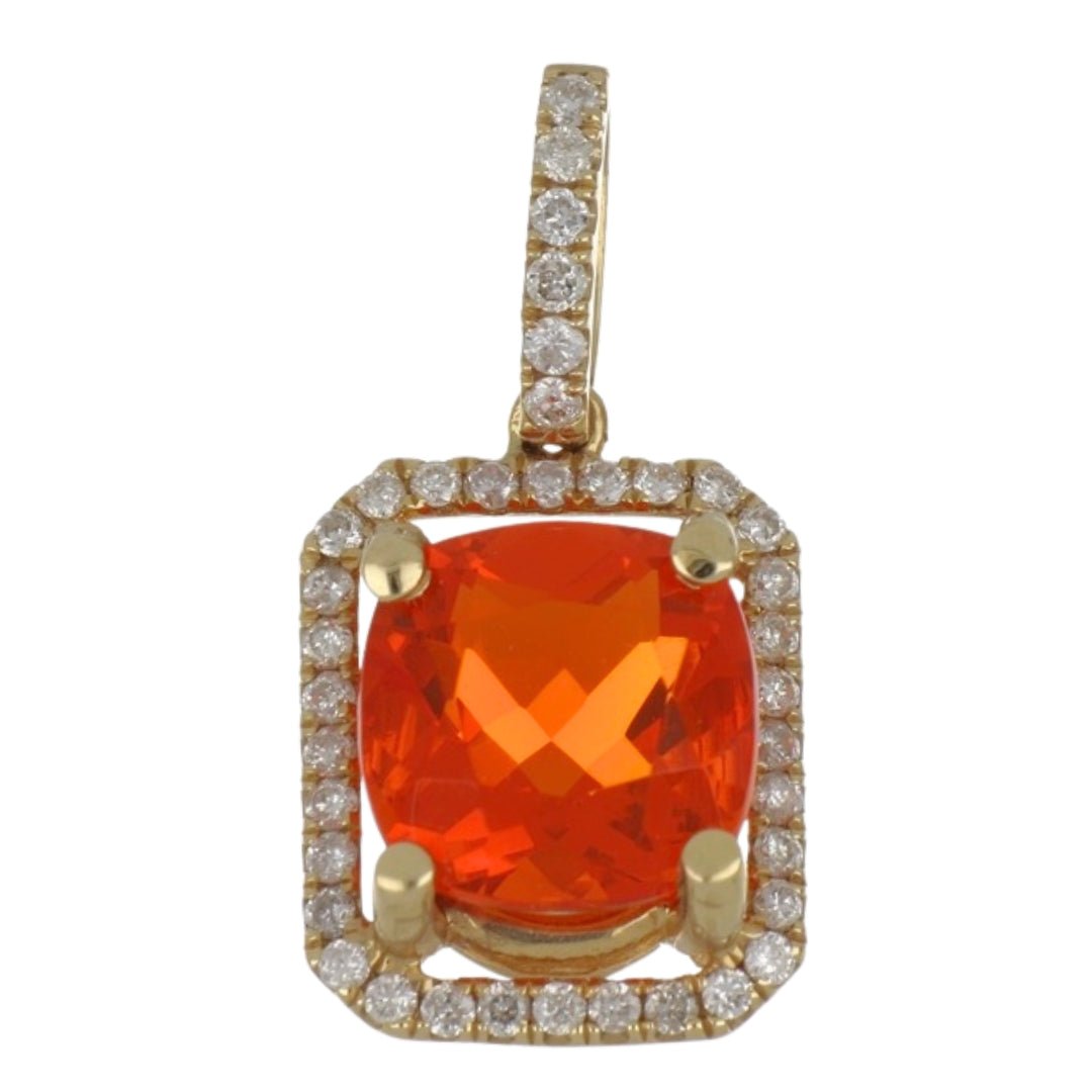 Buy Fire Opal Pendant (Fire Opal 1.5 cts. White Diamond 0.24 cts.) at Kay's Fine Jewelry