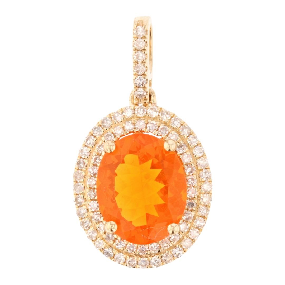 Buy Fire Opal Pendant (Fire Opal 1.73 cts. White Diamond 0.34 cts.) at Kay's Fine Jewelry
