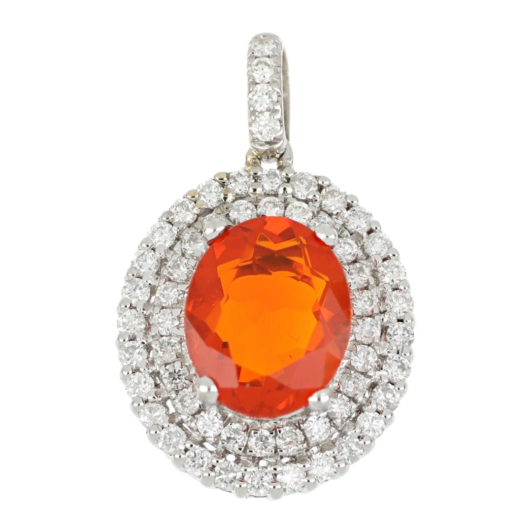 Fire Opal Pendant (Fire Opal 1.73 cts. White Diamond 0.65 cts.) Not Net