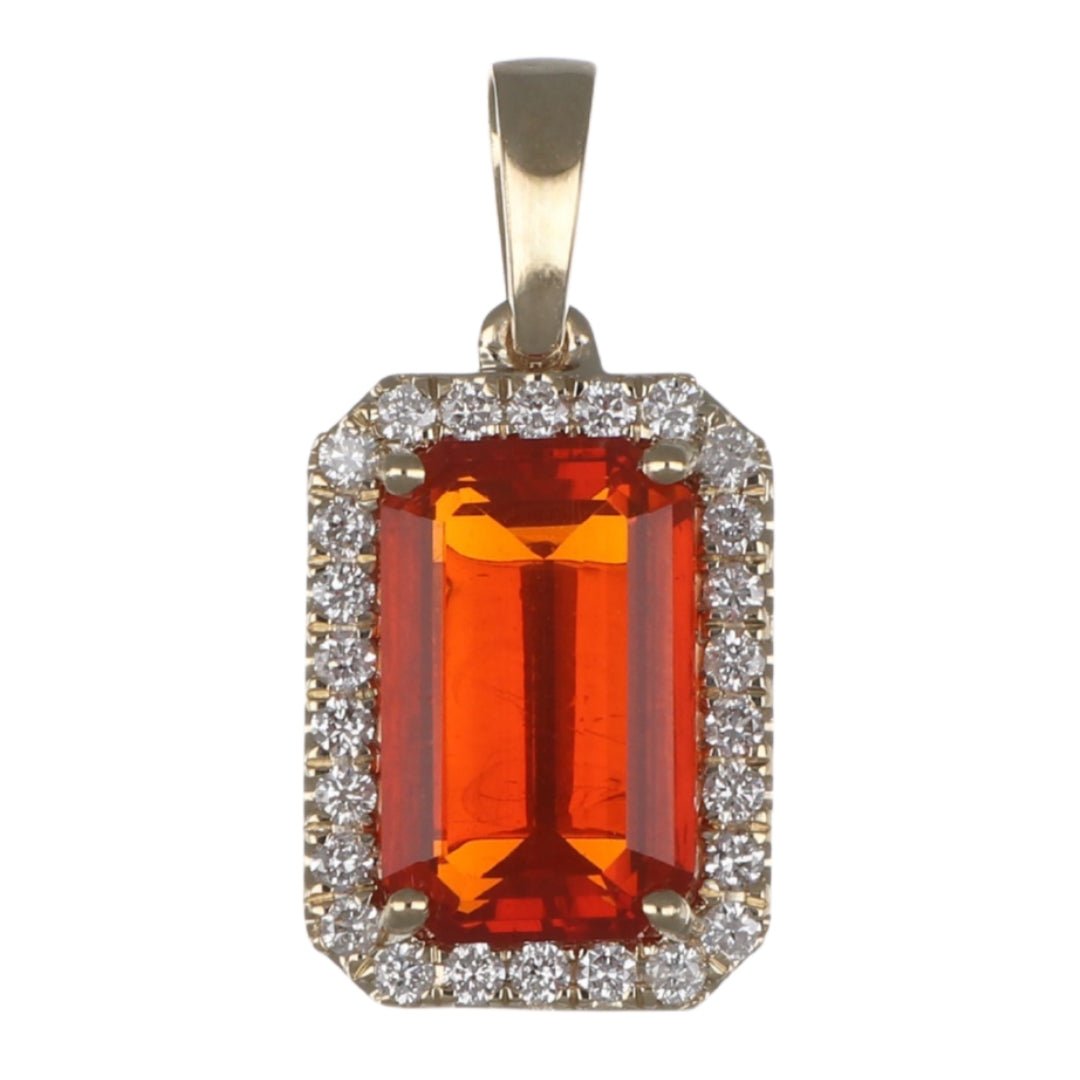 Fire Opal Pendant (Fire Opal 2.03 cts. White Diamond 0.26 cts.) Not Net