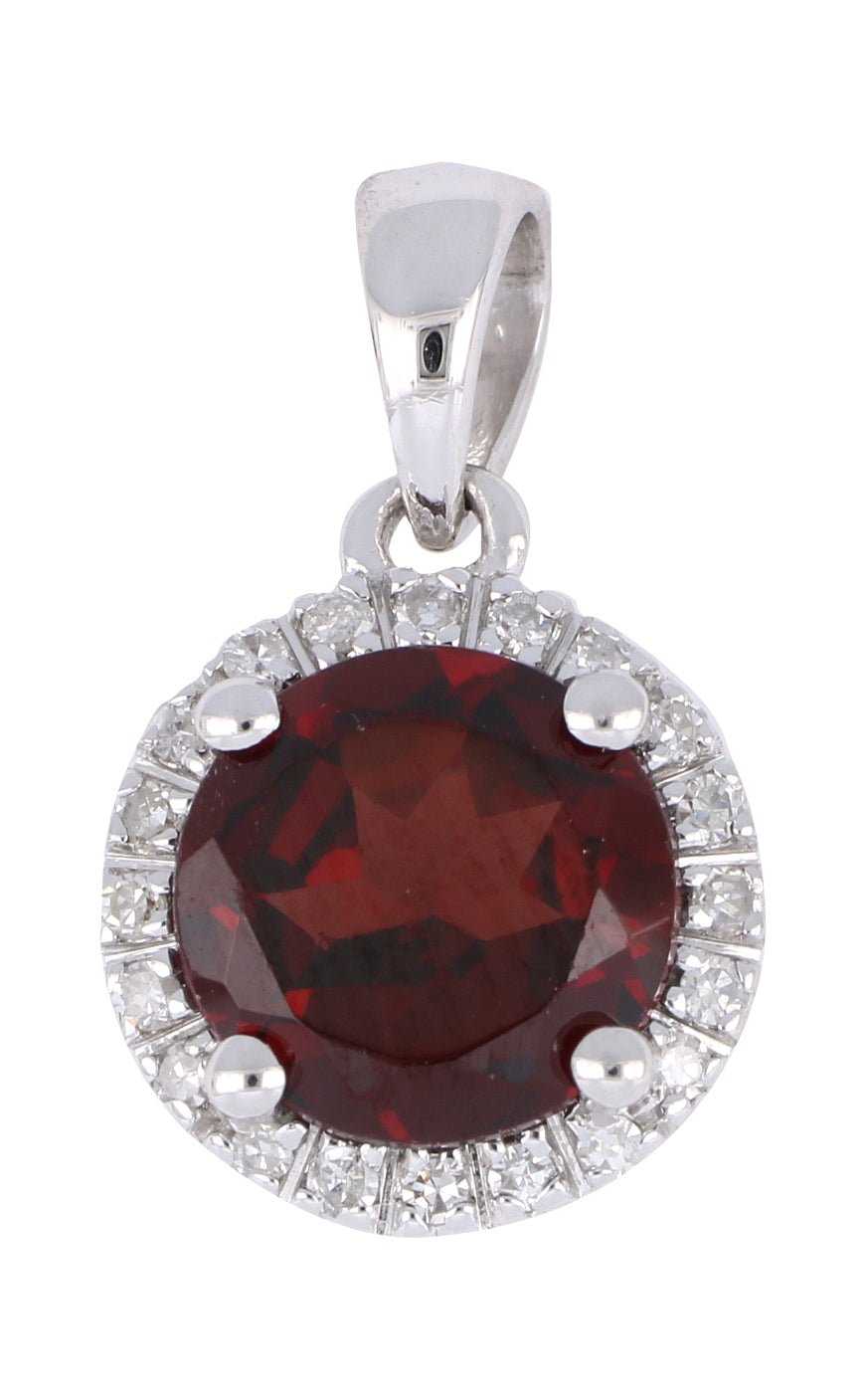Buy Garnet Ladies Pendant (Garnet 1.49 cts. White Diamond 0.18 cts.) at Kay's Fine Jewelry