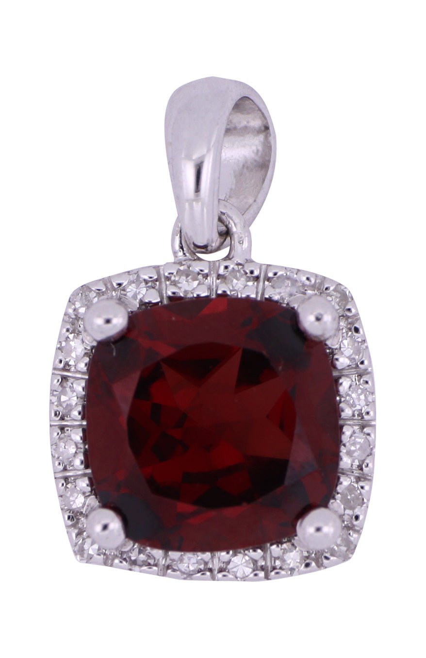 Buy Garnet Pendant (Garnet 1.79 cts. White Diamond 0.07 cts.) at Kay's Fine Jewelry