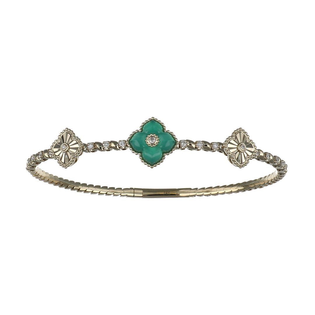 Green Onyx Flexi Bangle (Green Onyx White Diamond 0.35 cts.) Not Net