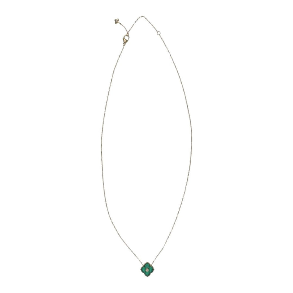 Green Onyx Necklace (Green Onyx White Diamond 0.06 cts.) Not Net