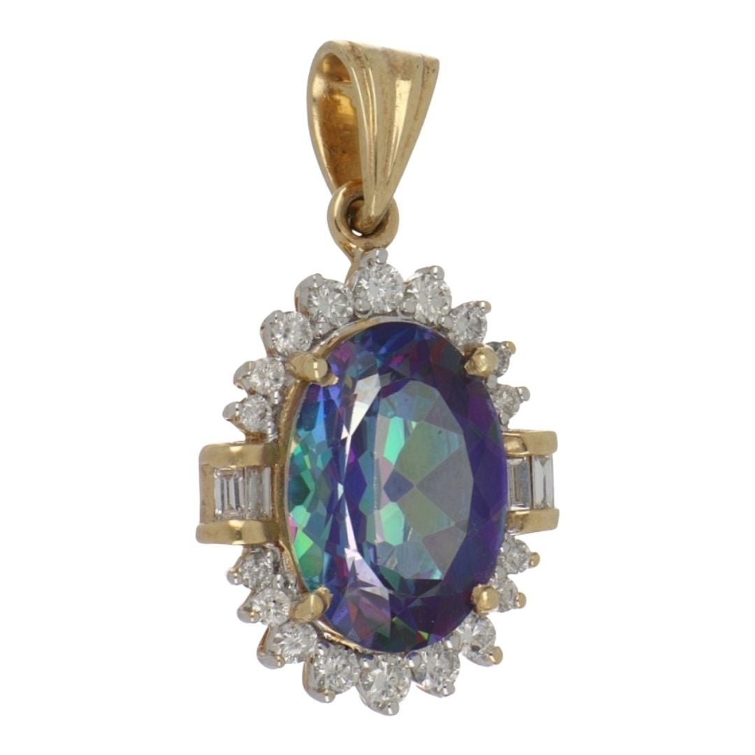 Buy Hawaiian Topaz Pendant (Hawaiian Topaz 7 cts. White Diamond 0.5 cts. White Diamond 0.14 cts.) at Kay's Fine Jewelry