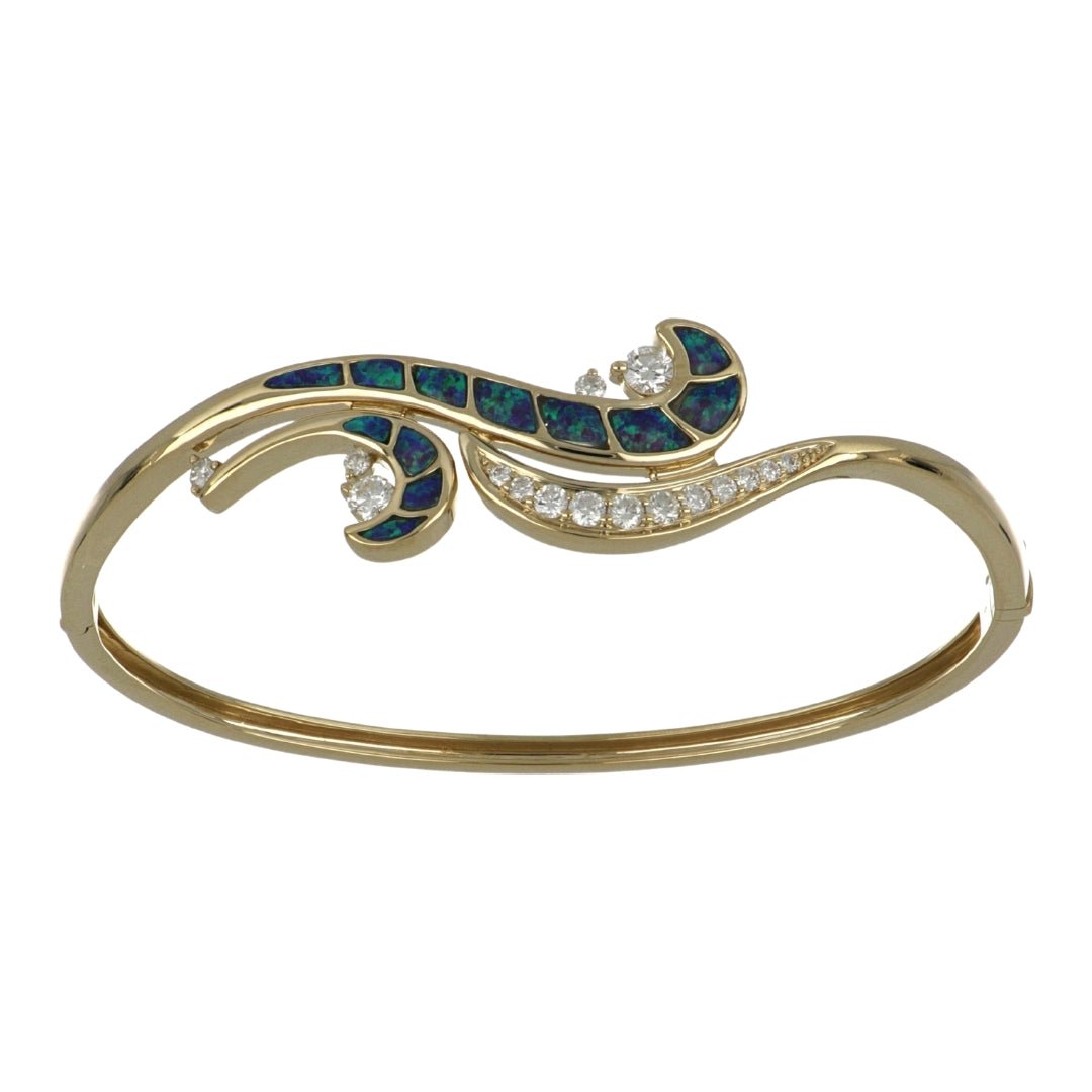 Inlay Opal Bangle (Inlay Opal White Diamond 0.78 cts.) Not Net