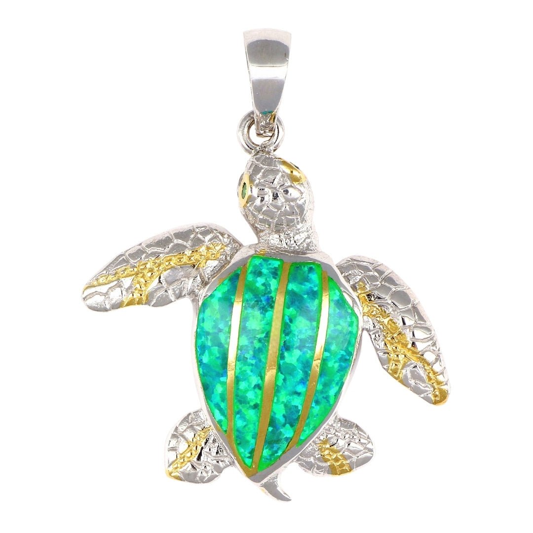 Inlay Opal Pendant (Inlay Opal Round Green Sapphire) Not Net