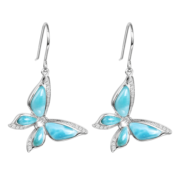 Buy Larimar Ladies Butterfly Earrings (Larimar Cubic Zirconia) at Kay's Fine Jewelry
