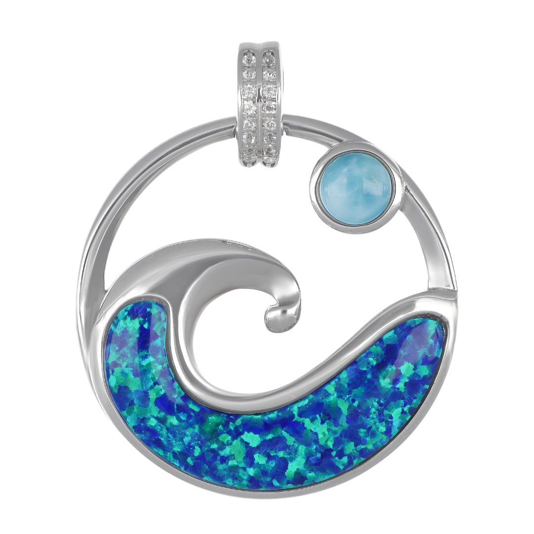 Larimar Wave Pendant (Cubic Zirconia) Not Net