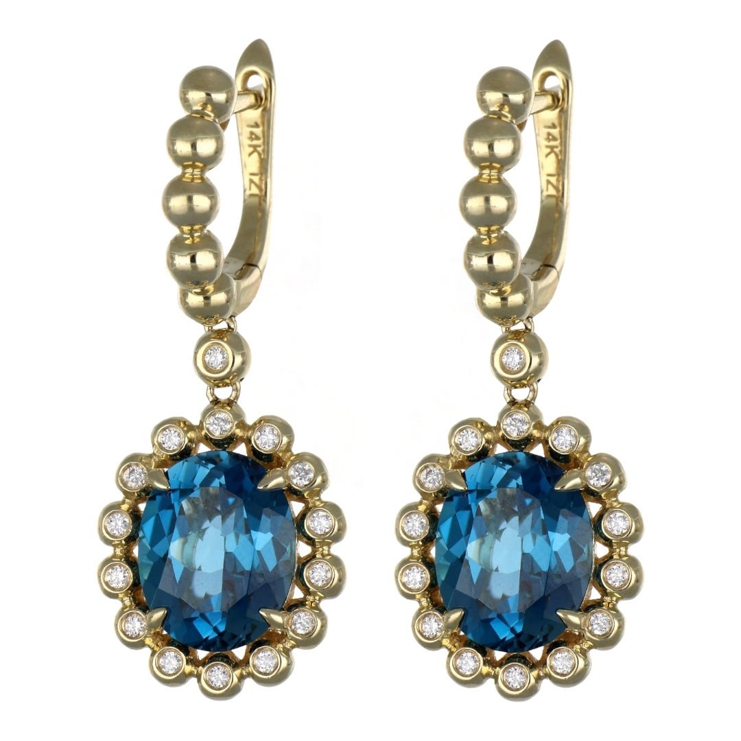Buy London Blue Topaz Earrings (Blue Topaz 5.96 cts. White Diamond 0.18 cts.) at Kay's Fine Jewelry
