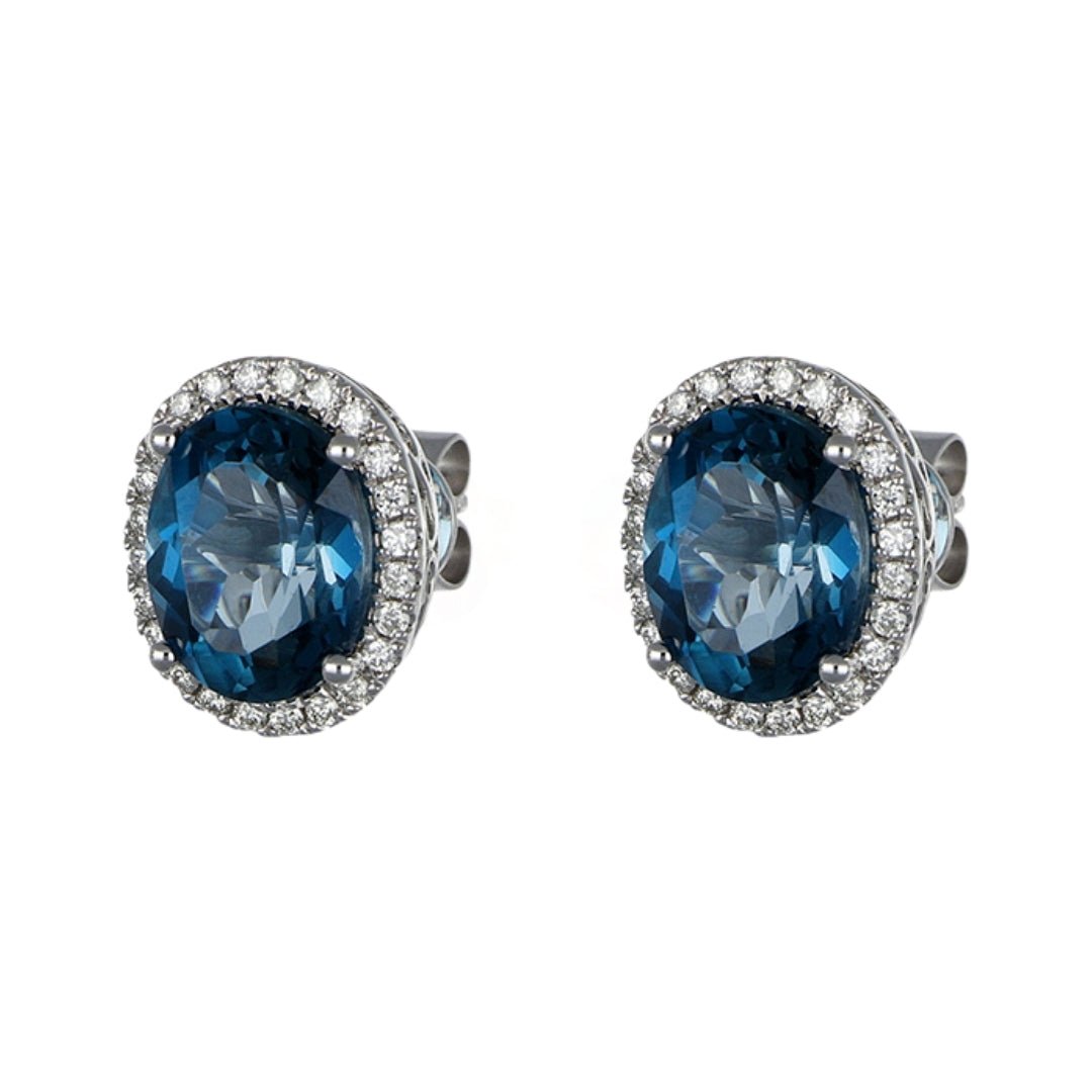 Buy London Blue Topaz Earrings (Blue Topaz 6.18 cts. White Diamond 0.33 cts.) at Kay's Fine Jewelry
