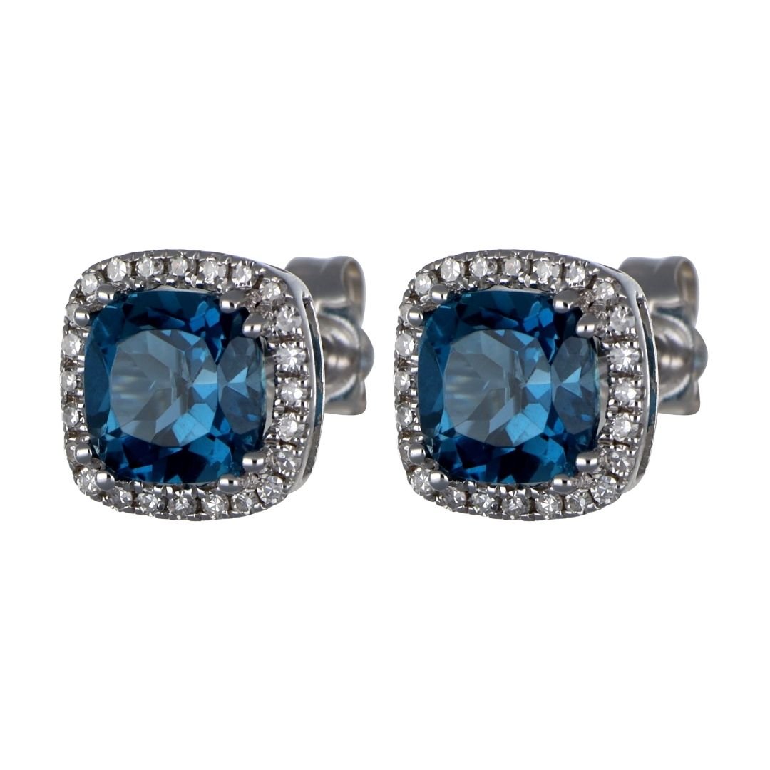 Buy London Blue Topaz Earrings (London Blue Topaz 2.22 cts. White Diamond 0.2 cts.) at Kay's Fine Jewelry