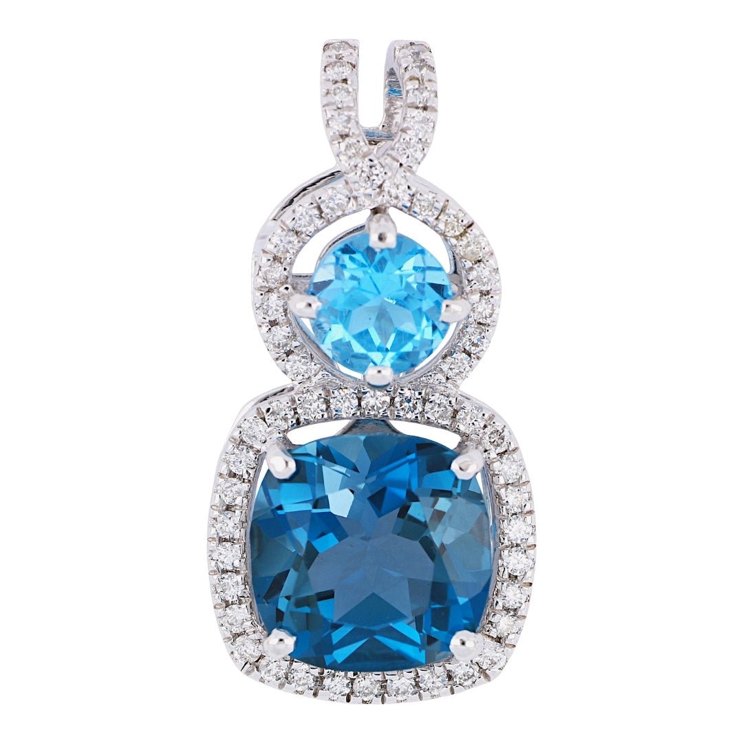 Buy London Blue Topaz Pendant (Blue Topaz 5.78 cts. White Diamond 0.42 cts.) at Kay's Fine Jewelry