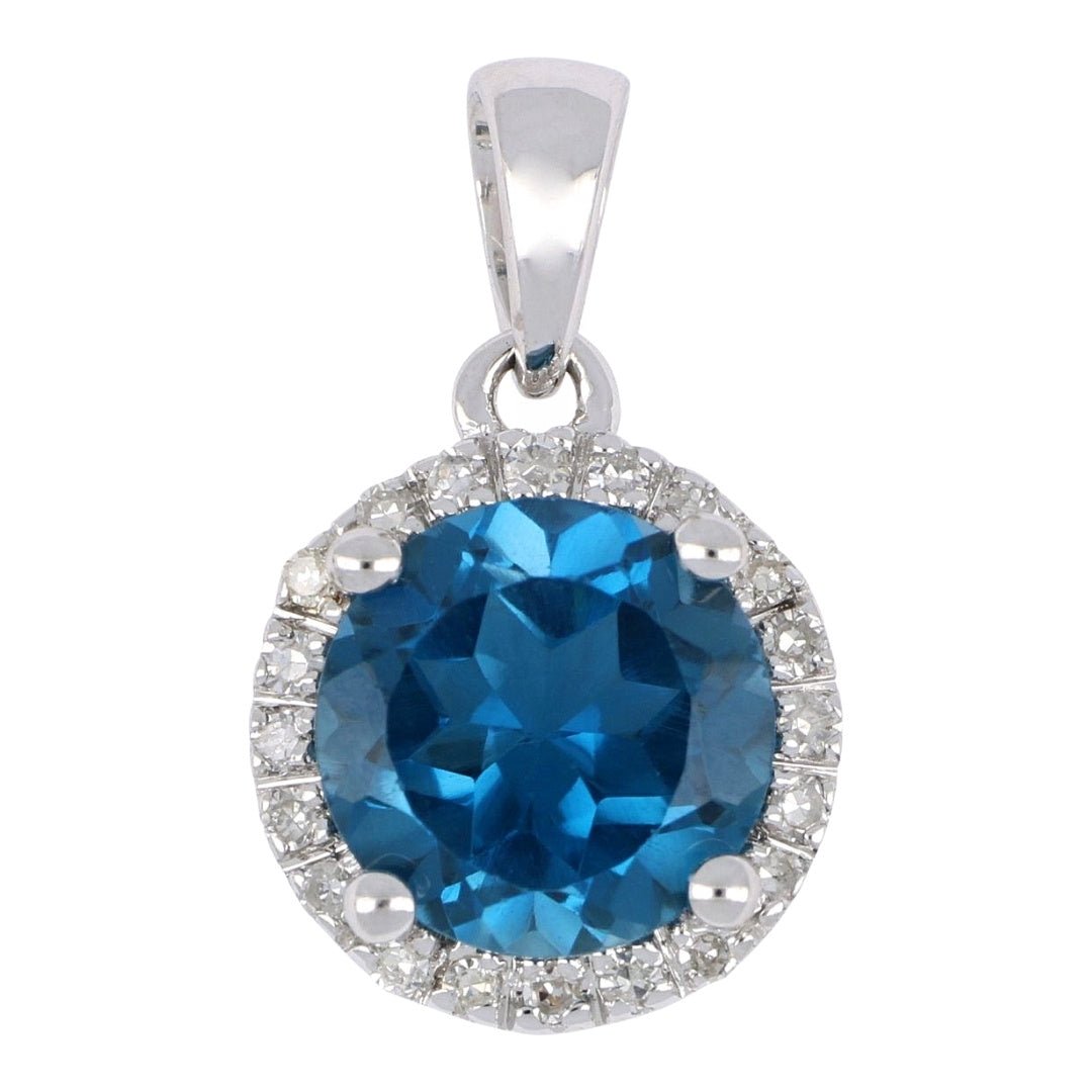 Buy London Blue Topaz Pendant (London Blue Topaz 1.38 cts. Round White Diamond 0.08 cts.) at Kay's Fine Jewelry