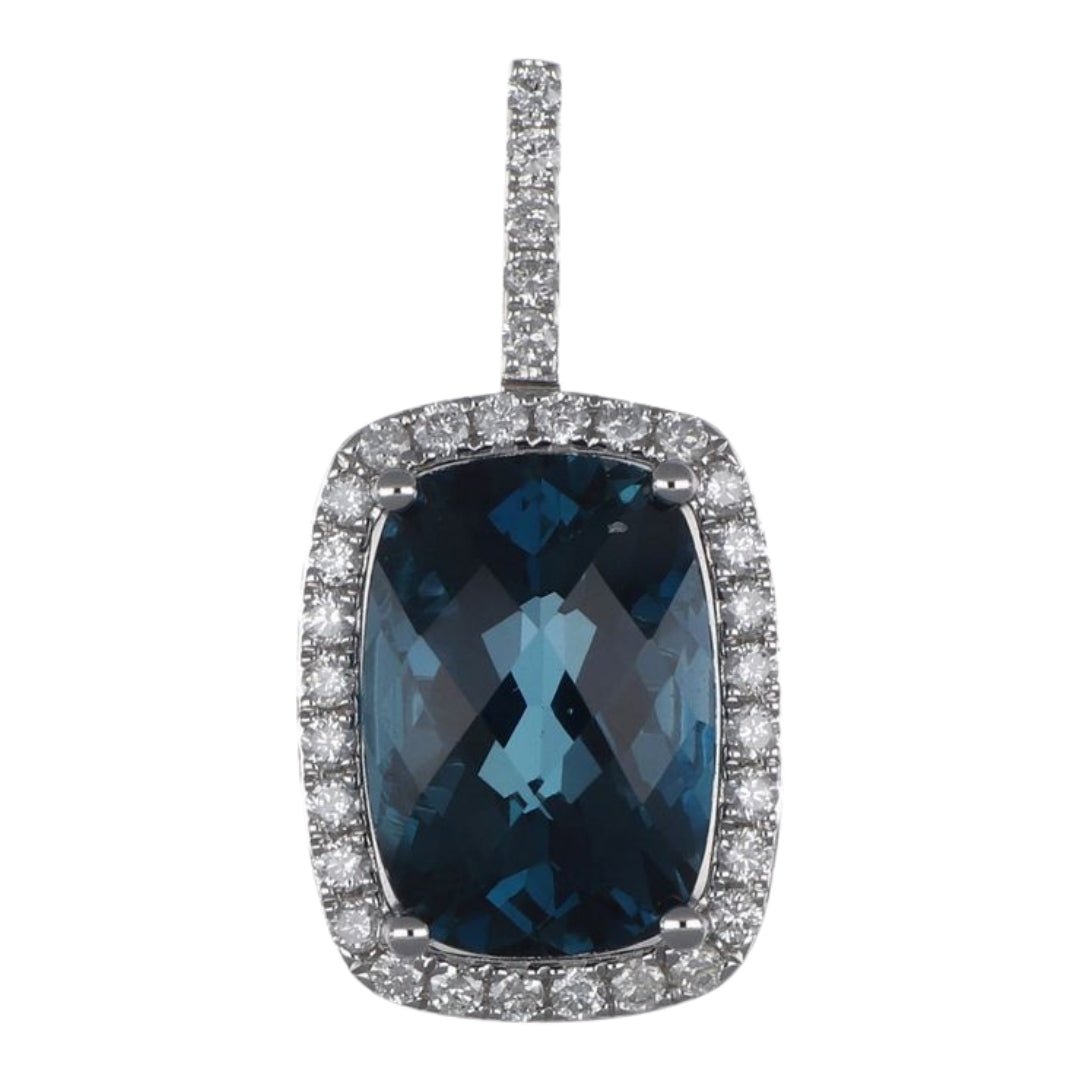 Buy London Blue Topaz Pendant (London Blue Topaz 7.9 cts. White Diamond 0.48 cts.) at Kay's Fine Jewelry