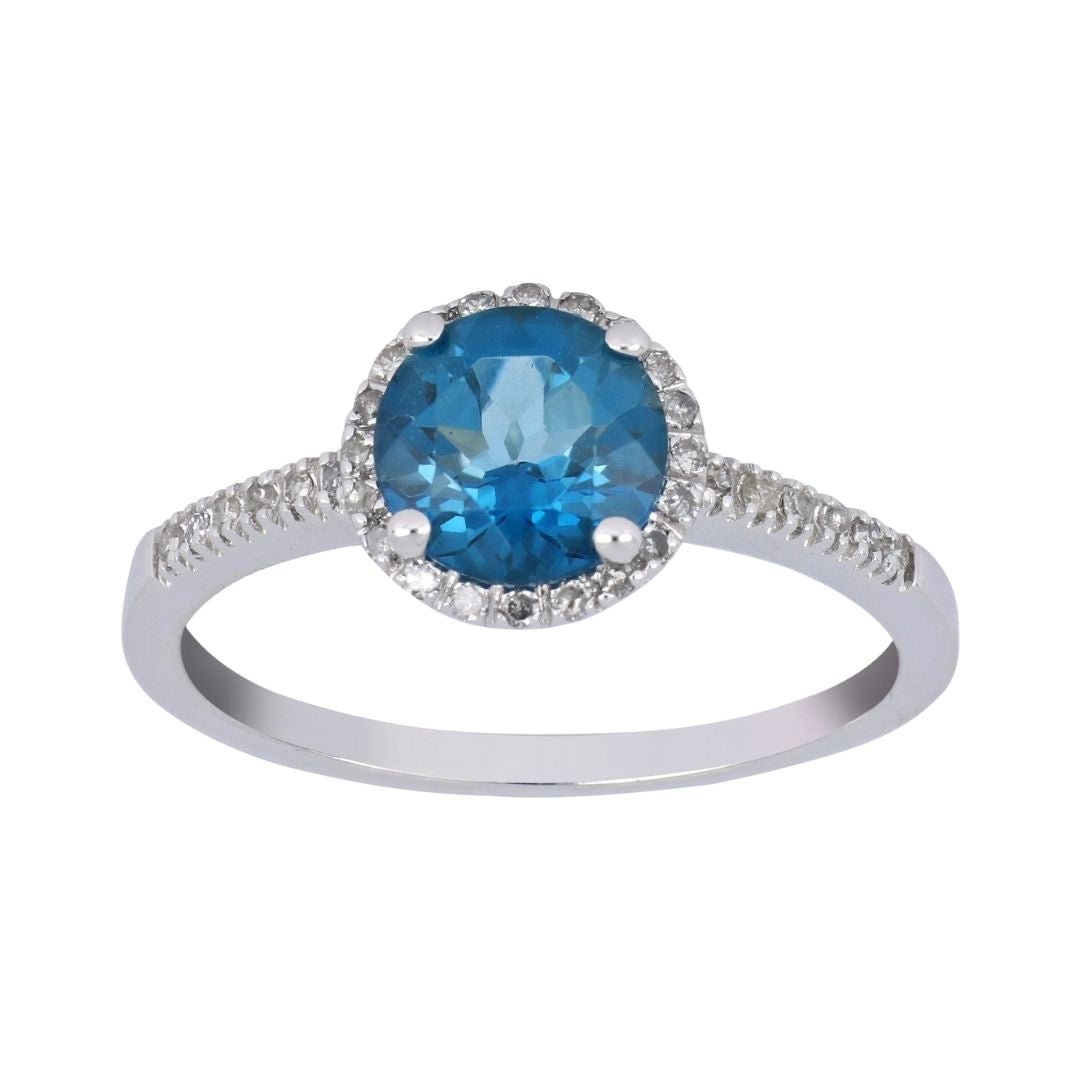 Buy London Blue Topaz Ring (Blue Topaz 1.54 cts. White Diamond 0.12 cts.) at Kay's Fine Jewelry