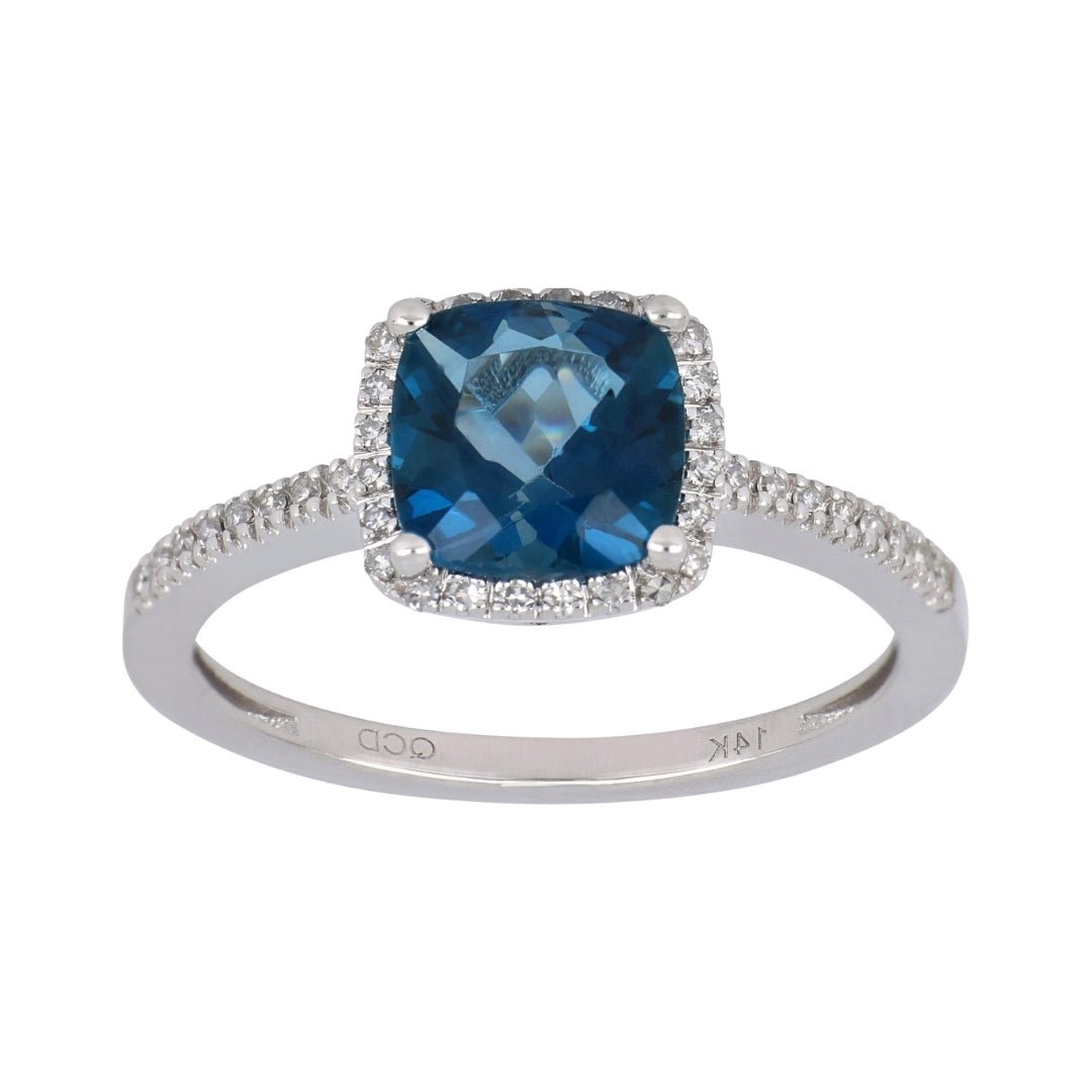 Buy London Blue Topaz Ring (London Blue Topaz 1.7 cts. White Diamond 0.14 cts.) at Kay's Fine Jewelry