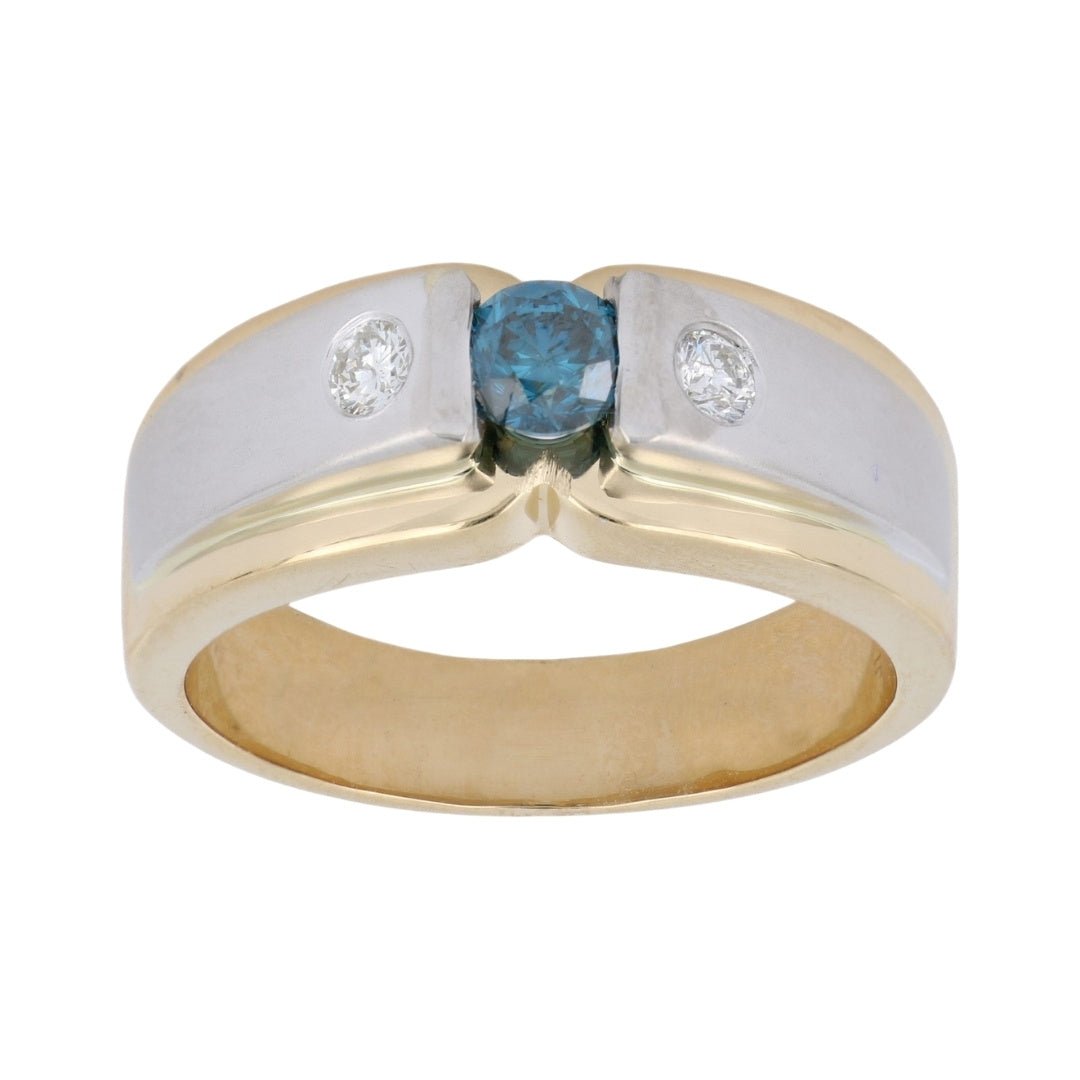 Buy Men's Ring Blue Diamond (Blue Diamond 0.41 cts. White Diamond 0.18 cts. ) at Kay's Fine Jewelry