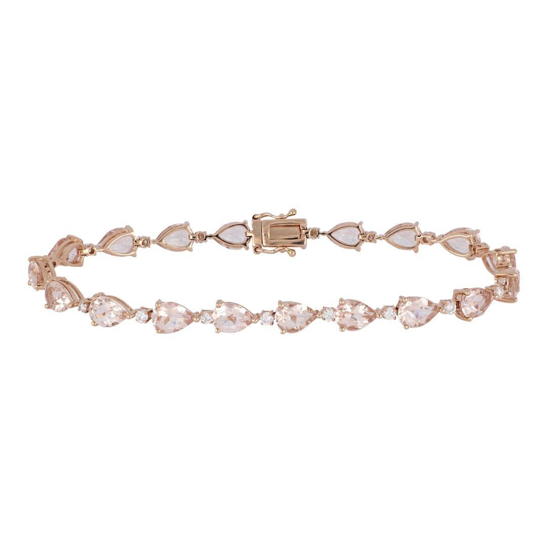 Morganite Bracelet (Morganite 18.86 cts. White Diamond 0.76 cts.) Not Net