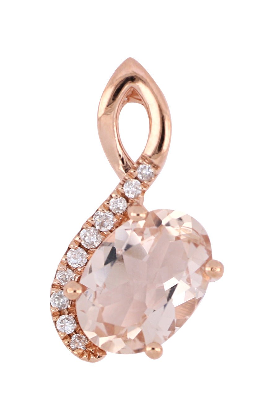 Morganite Ladies Pendant (Morganite 0.66 cts. White Diamond 0.03 cts.) Not Net