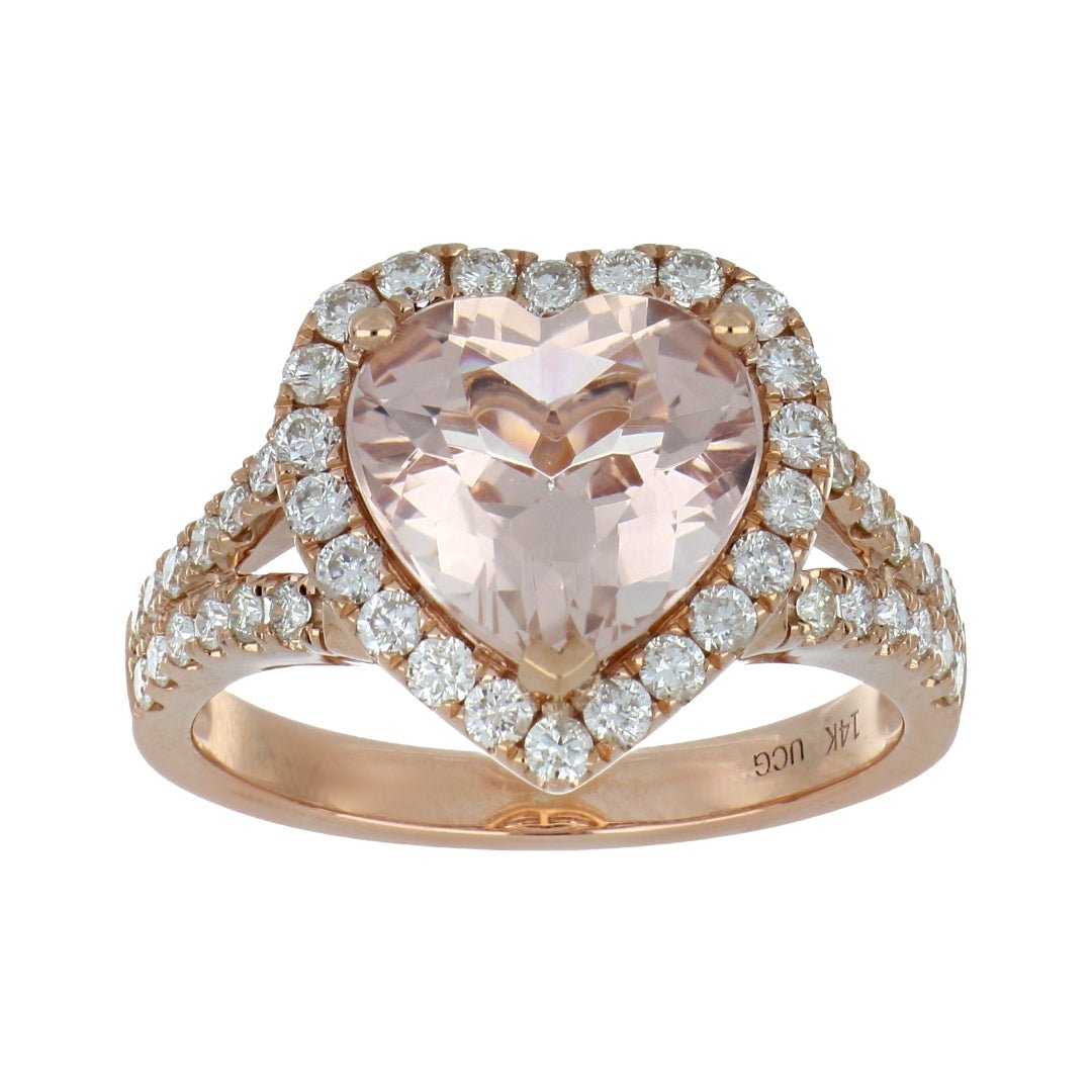 Morganite Ring (Morganite 2.93 cts. White Diamond 0.71 cts.) Not Net