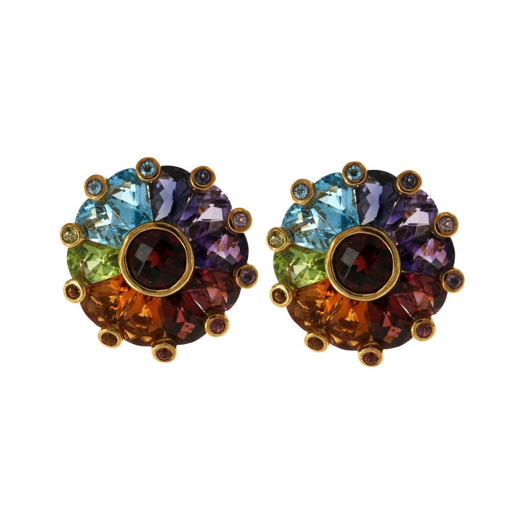 Multi - Color Gem Stones Earrings (Multi - Color Gem Stones 20.37 cts.) Not Net
