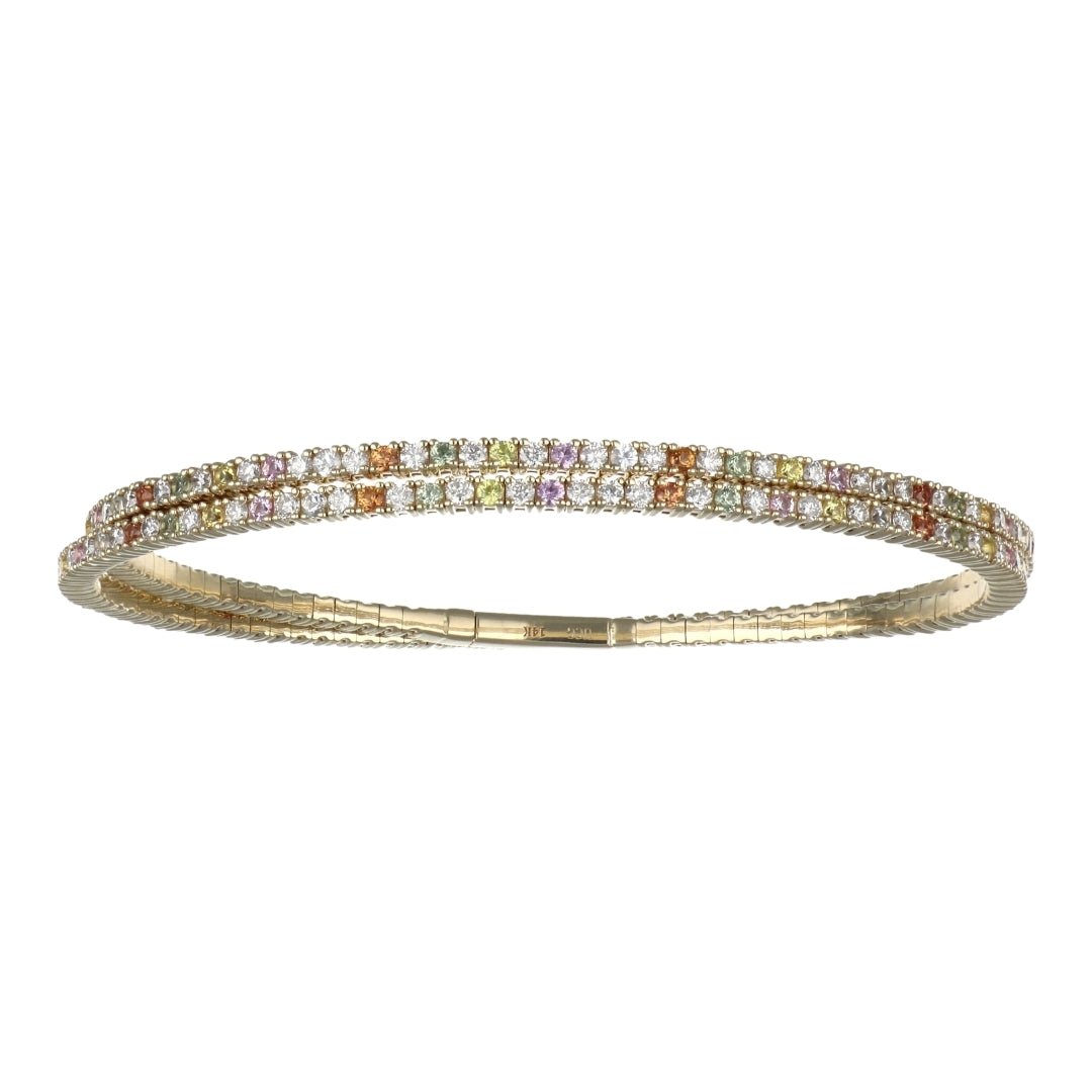 Multi - Color Sapphire Bangle (Multi - Color Sapphire 2.66 cts. White Diamond 2.07 cts.) Not Net