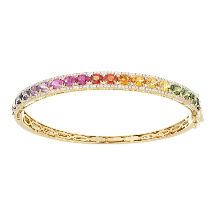 Multi - Color Sapphire Bangle (Multi - Color Sapphire 5.64 cts. White Diamond 0.9 cts.) Not Net