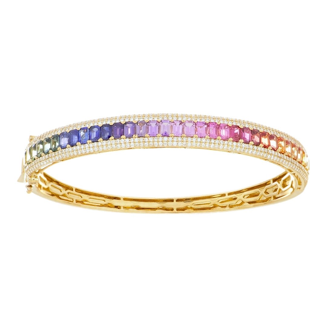Multi - Color Sapphire Bangle (Multi - Color Sapphire 5.79 cts. White Diamond 1.29 cts.) Not Net