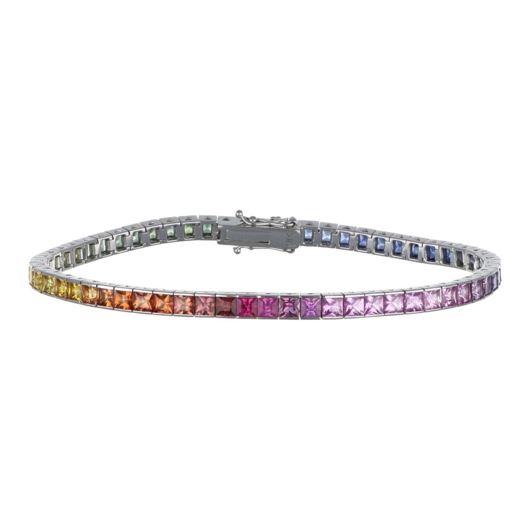 Multi - Color Sapphire Bracelet (Multi - Color Sapphire 10.38 cts.) Not Net