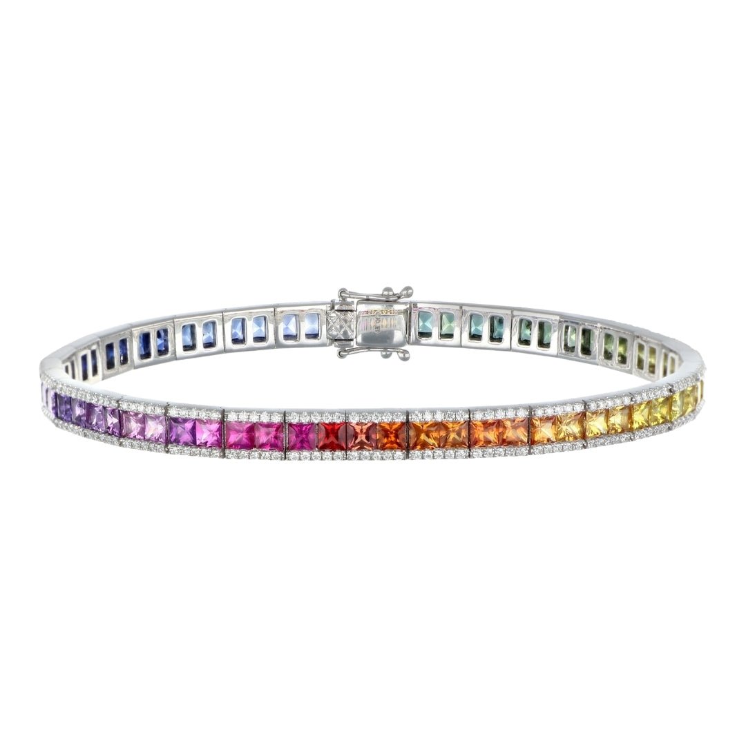Buy Multi - Color Sapphire Bracelet (Multi - Color Sapphire 8.77 cts. White Diamond 1.33 cts.) at Kay's Fine Jewelry