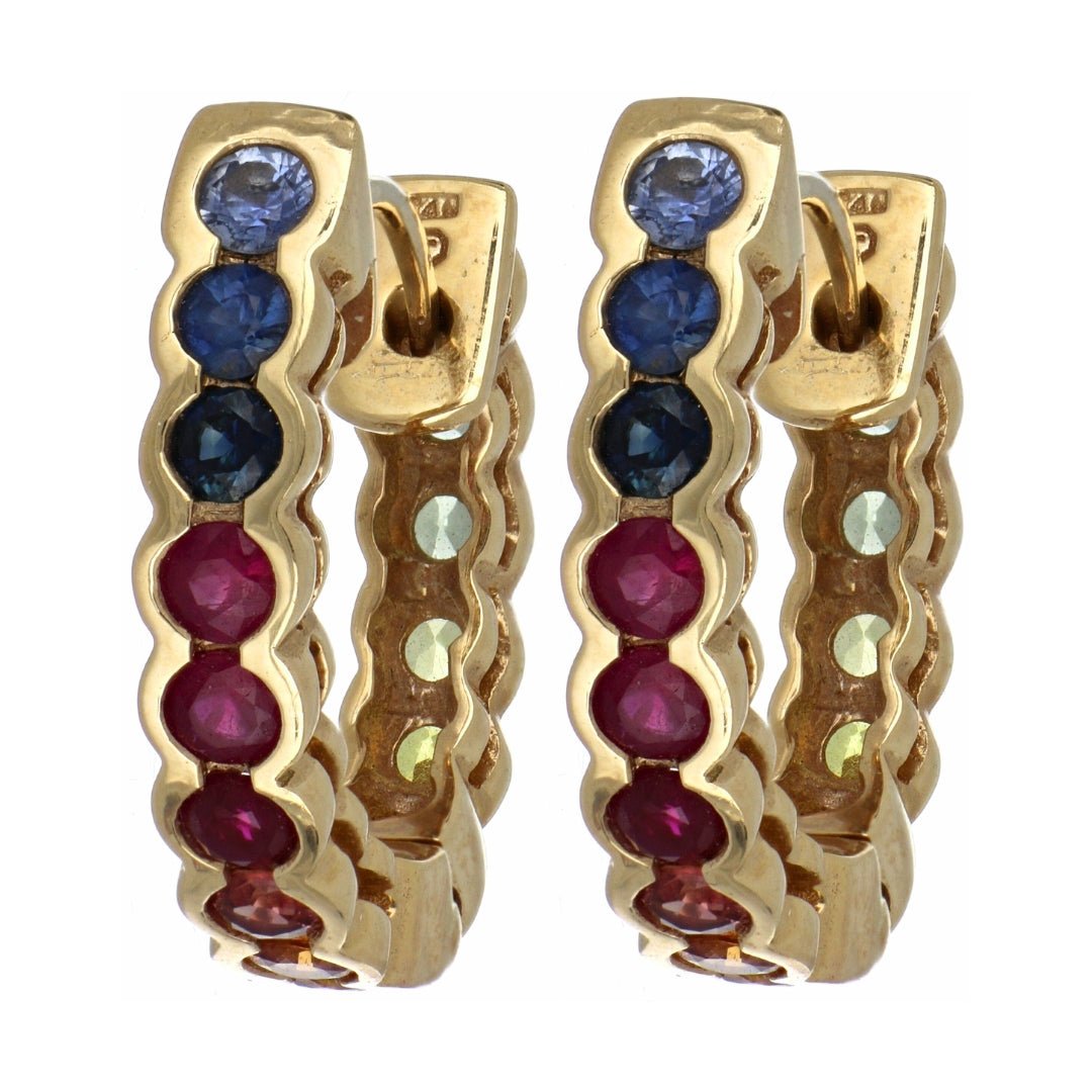 Multi - Color Sapphire Earrings (Multi - Color Sapphire 3.97 cts.) Not Net