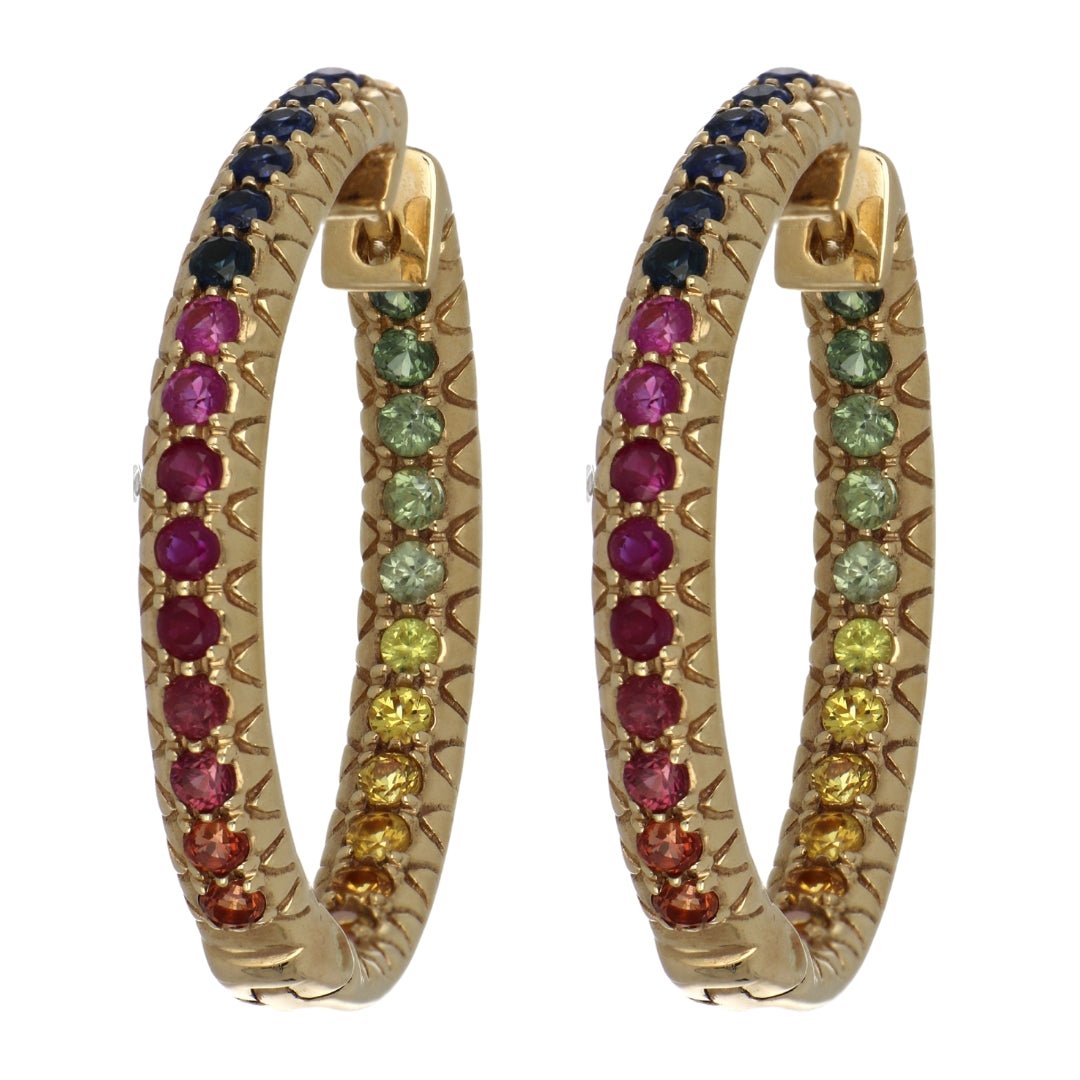 Multi - Color Sapphire Earrings (Multi - Color Sapphire 6.72 cts.) Not Net