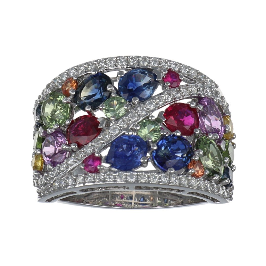 Multi-Color Sapphire (Multi-Color Sapphire 5.17 cts. White Diamond