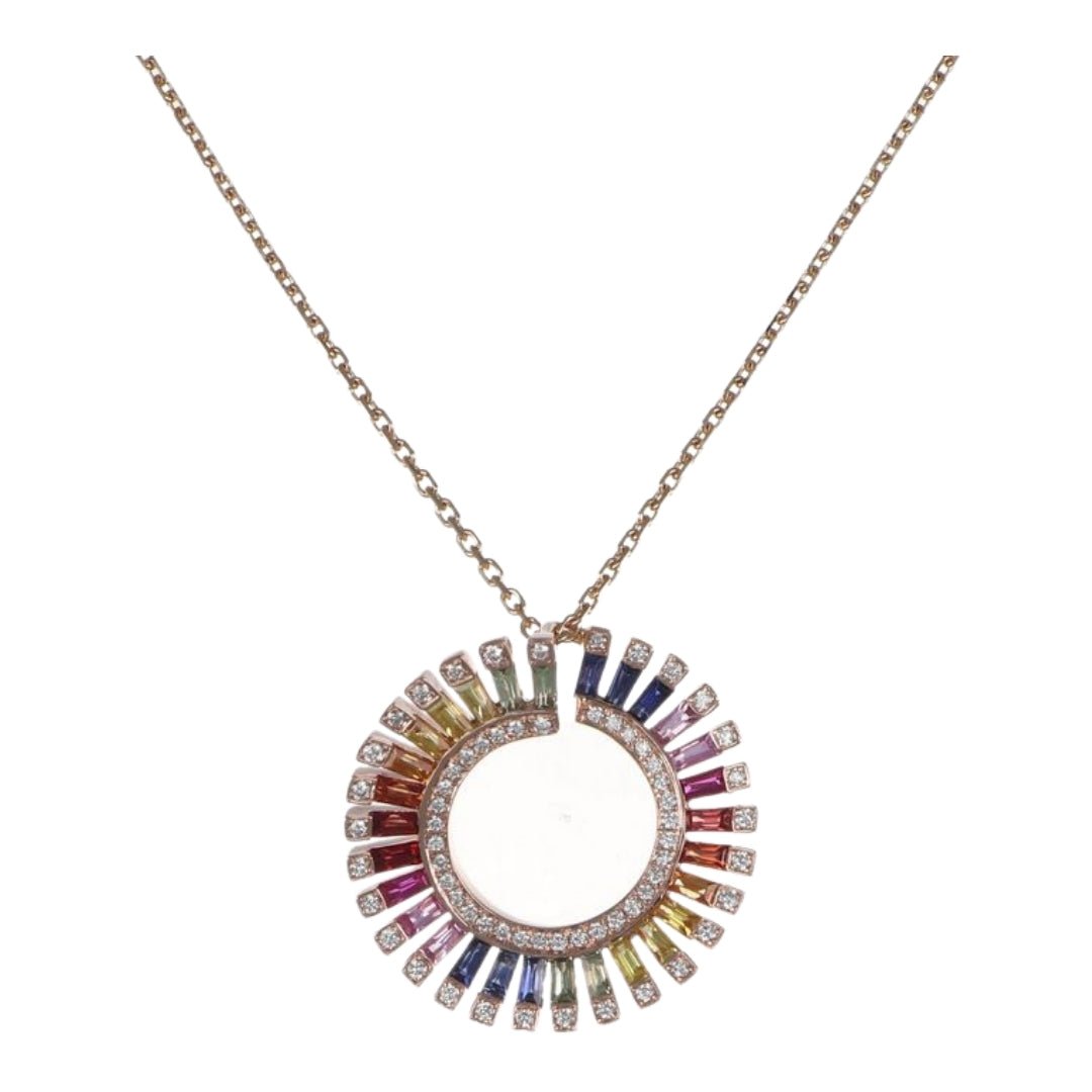 Multi - Color Sapphire Pendant (Multi - Color Sapphire 1.82 cts. White Diamond 0.28 cts.) Not Net