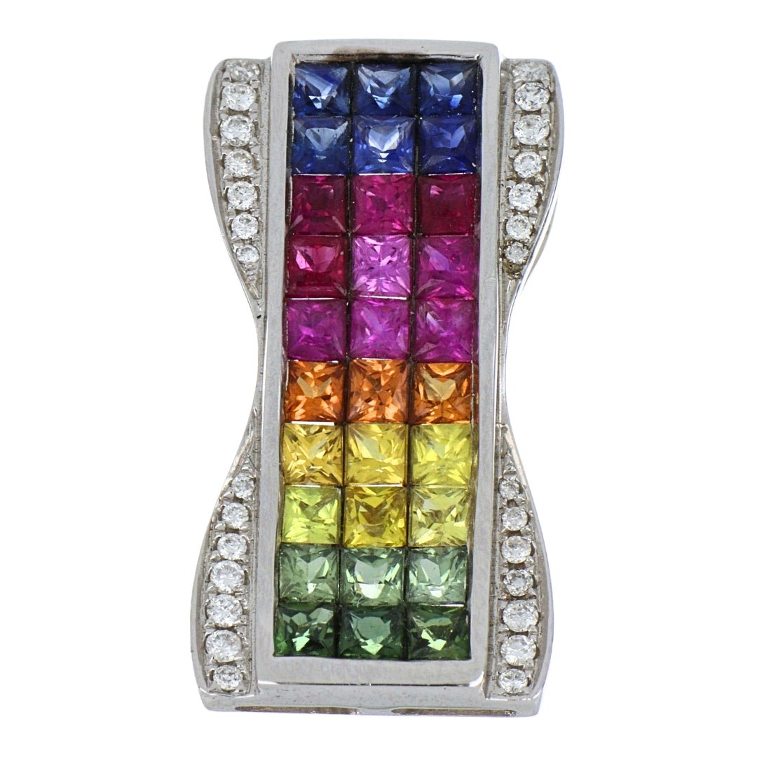 Buy Multi - Color Sapphire Pendant (Multi - Color Sapphire 2.77 cts. White Diamond 0.15 cts.) at Kay's Fine Jewelry