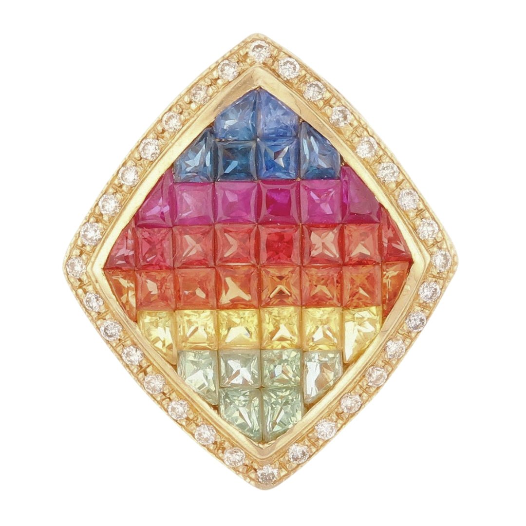 Buy Multi - Color Sapphire Pendant (Multi - Color Sapphire 3.5 cts. White Diamond 0.2 cts. ) at Kay's Fine Jewelry
