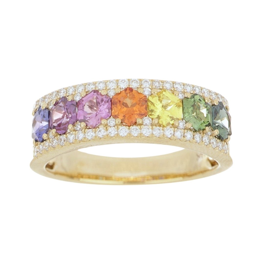 Multi - Color Sapphire Ring (Multi - Color Sapphire 1.54 cts. White Diamond 0.26 cts.) Not Net