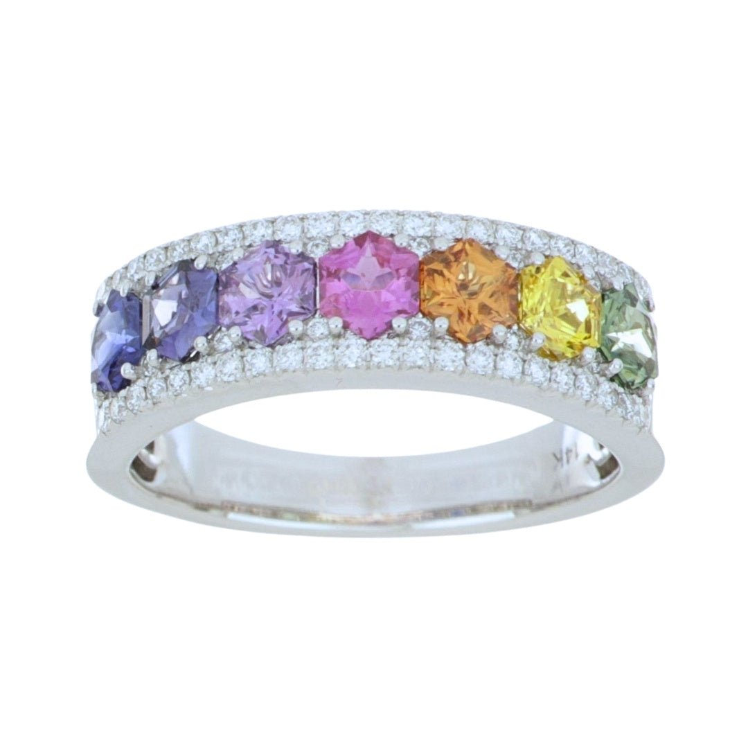 Buy Multi - Color Sapphire Ring (Multi - Color Sapphire 1.62 cts. White Diamond 0.26 cts.) at Kay's Fine Jewelry