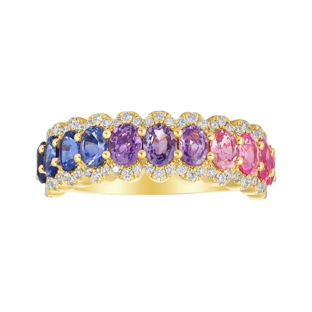 Multi - Color Sapphire Ring (Multi - Color Sapphire 2.23 cts. White Diamond 0.29 cts.) Not Net