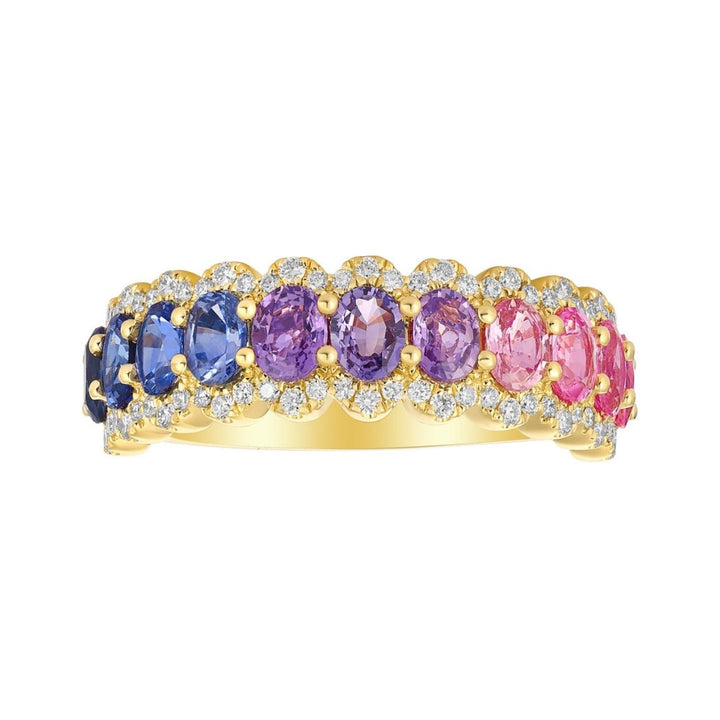Multi - Color Sapphire Ring (Multi - Color Sapphire 2.23 cts. White Diamond 0.29 cts.) Not Net