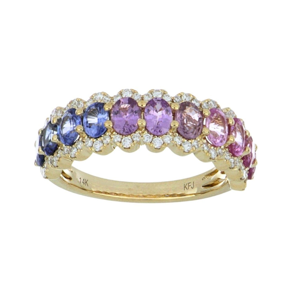 Multi - Color Sapphire Ring (Multi - Color Sapphire 2.23 cts. White Diamond 0.29 cts.) Not Net