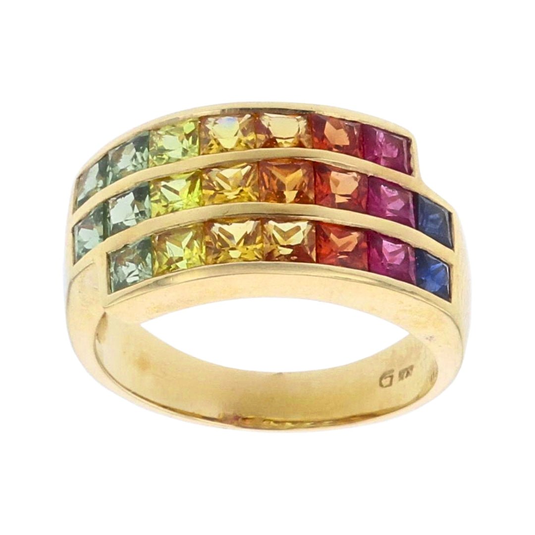 Multi - Color Sapphire Ring (Multi - Color Sapphire 3.42 cts.) Not Net